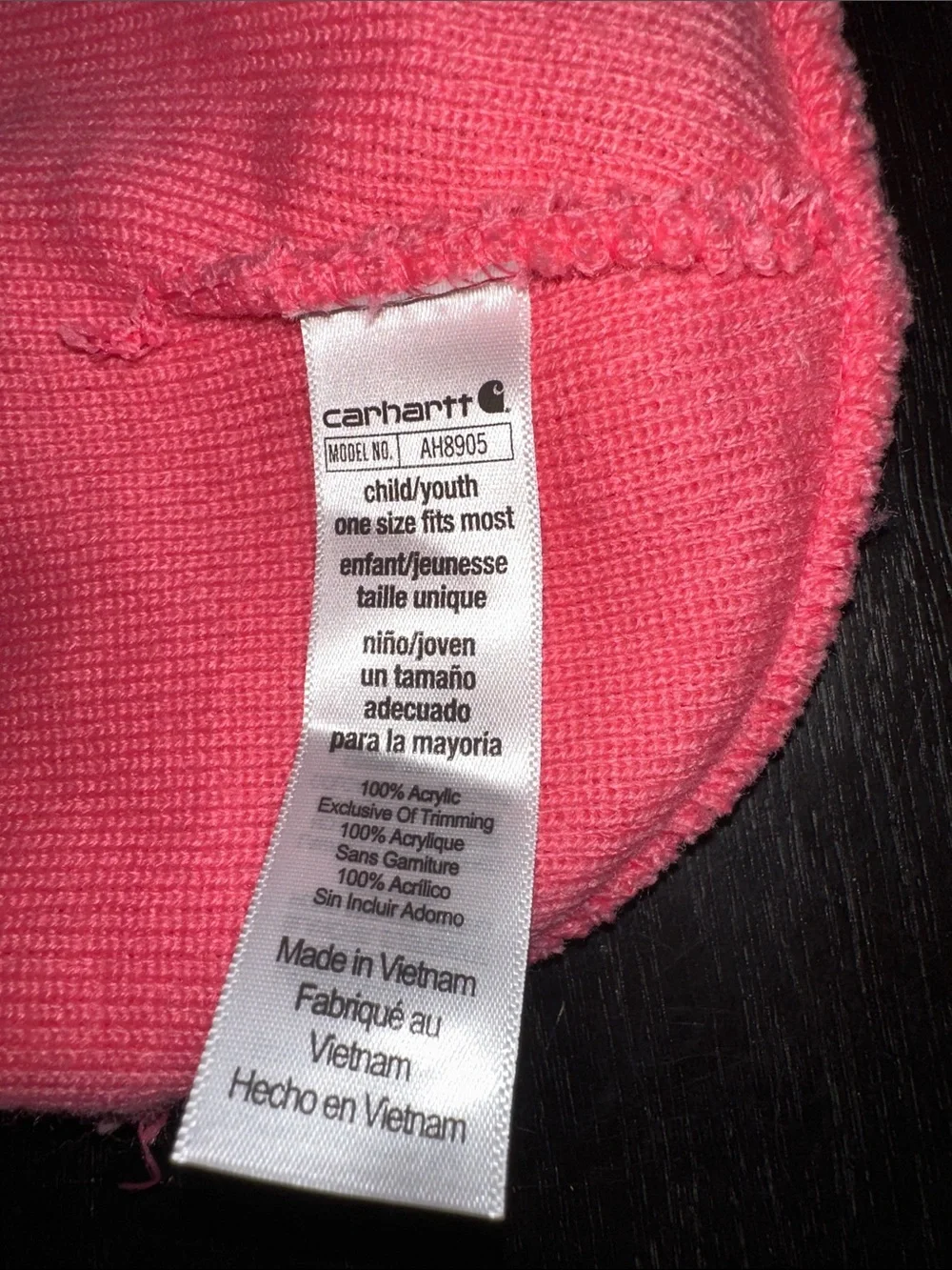 Carhartt Kids Pink Folded Cuff Beanie